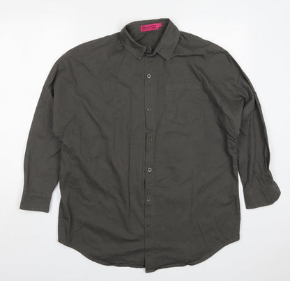Womens UK Size M New Look Grey Basic Button-Up