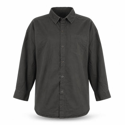 Womens UK Size M New Look Grey Basic Button-Up