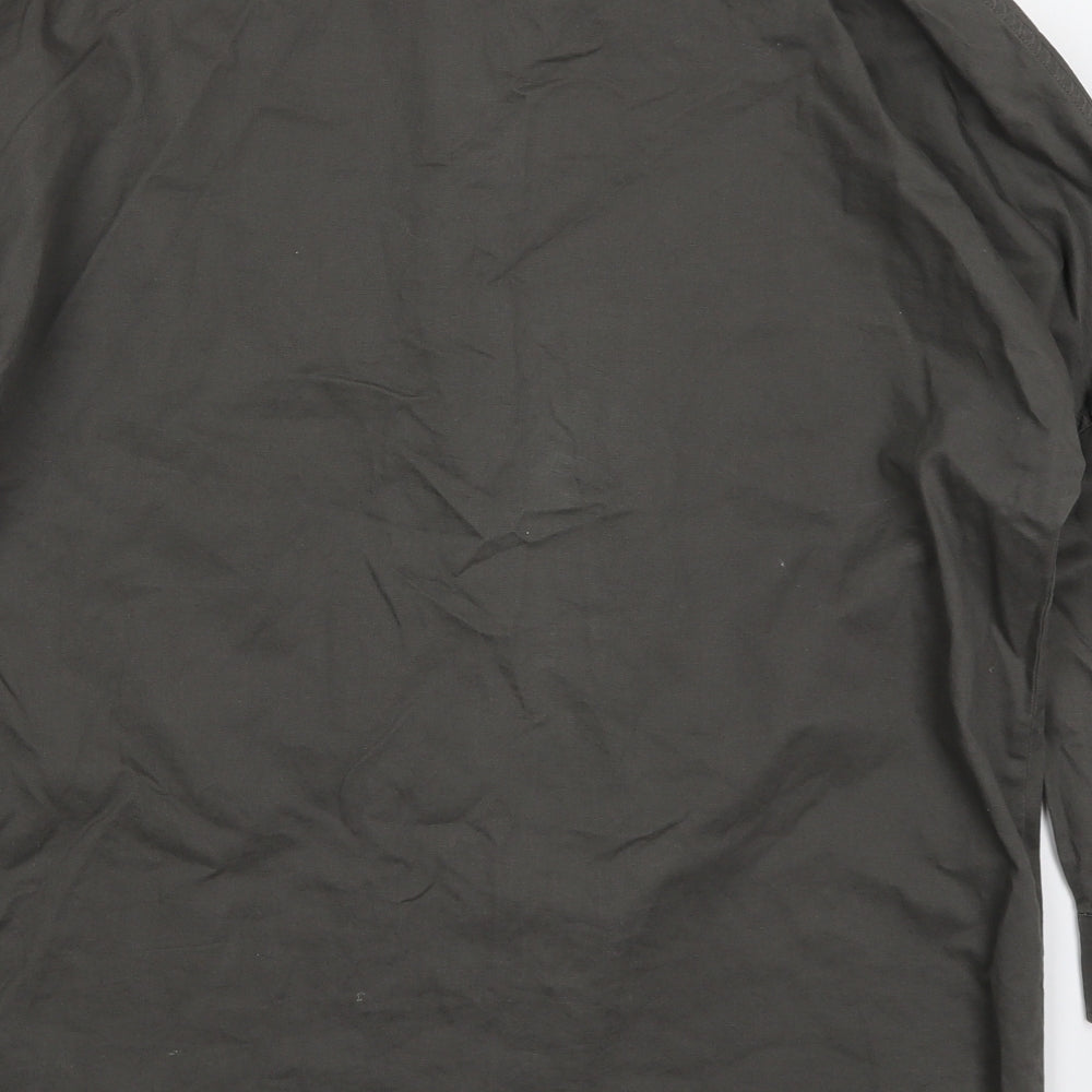 Womens UK Size M New Look Grey Basic Button-Up