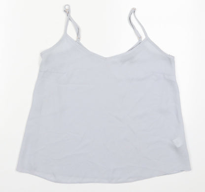 Primark Womens Grey  Polyester Basic Tank Size 6 Scoop Neck