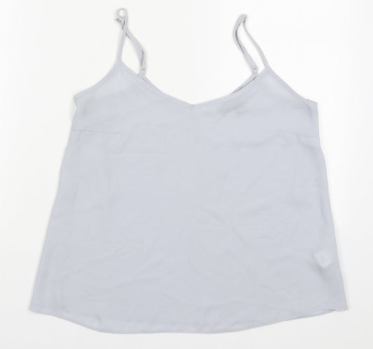 Primark Womens Grey  Polyester Basic Tank Size 6 Scoop Neck