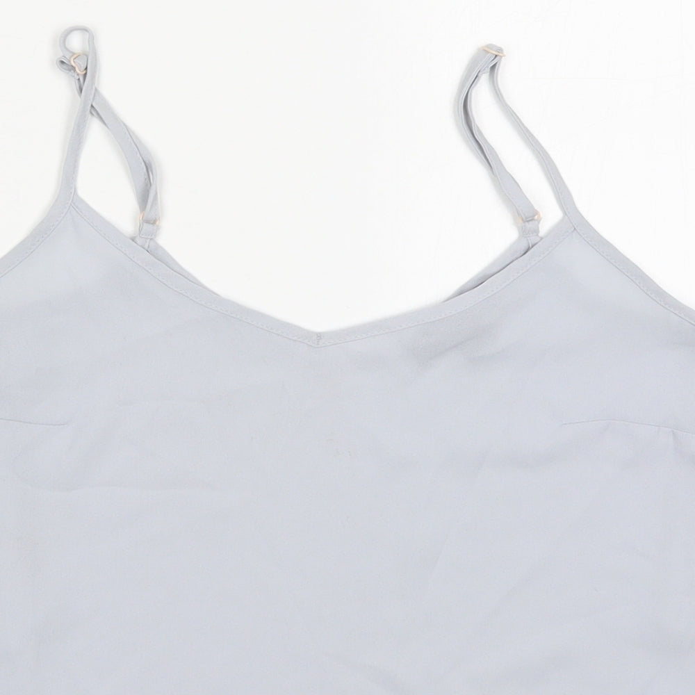 Primark Womens Grey  Polyester Basic Tank Size 6 Scoop Neck