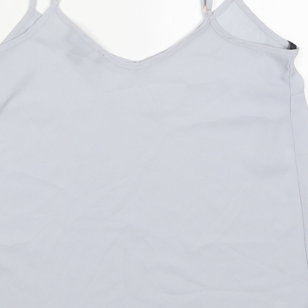 Primark Womens Grey  Polyester Basic Tank Size 6 Scoop Neck