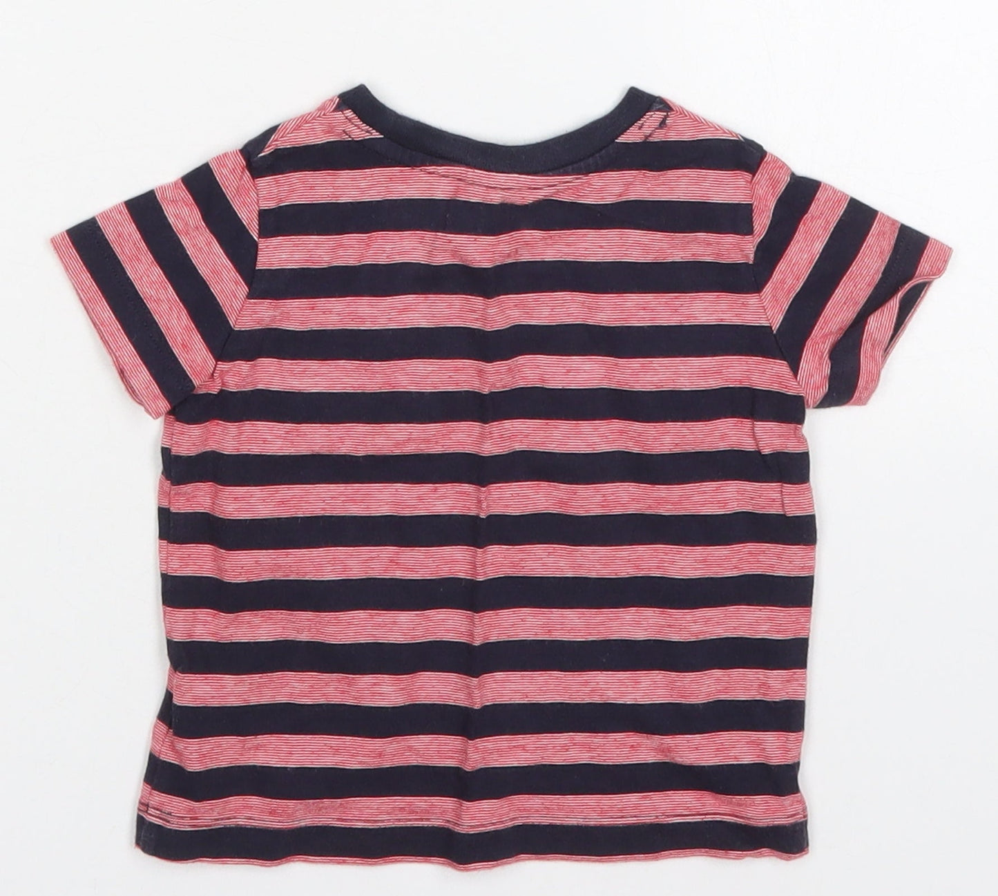 Gap Boys Red Striped Cotton Basic T-Shirt Size 6-9 Months Crew Neck Pullover