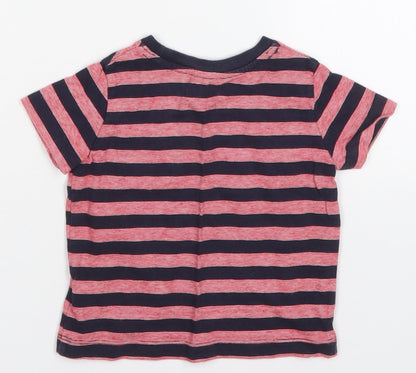 Gap Boys Red Striped Cotton Basic T-Shirt Size 6-9 Months Crew Neck Pullover