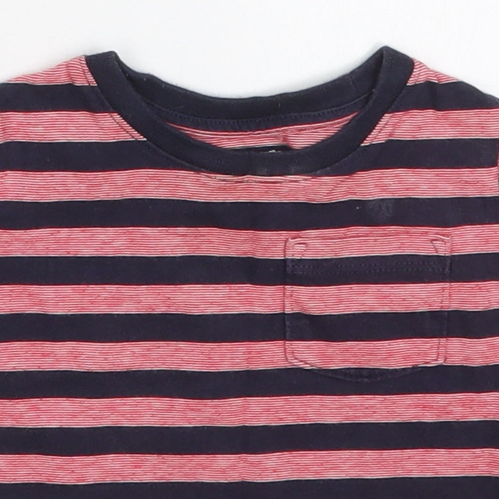 Gap Boys Red Striped Cotton Basic T-Shirt Size 6-9 Months Crew Neck Pullover