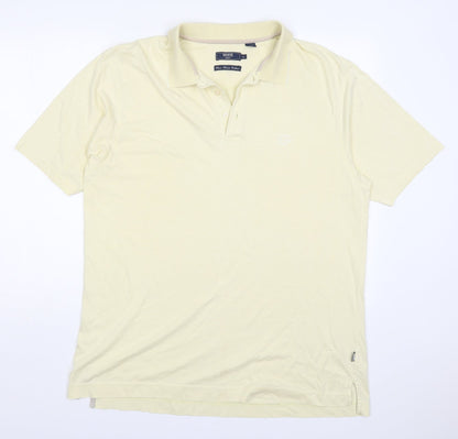 Maine Mens Yellow  Cotton  Polo Size XL Collared Pullover