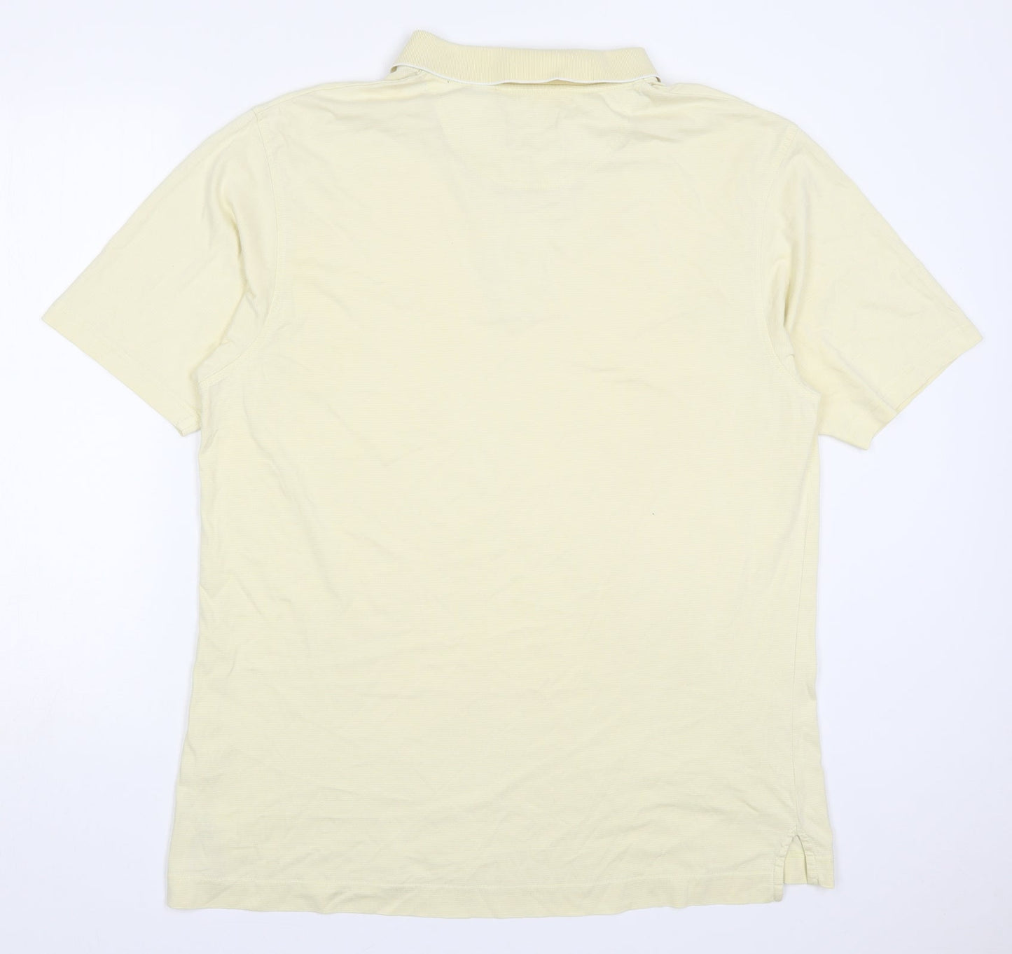 Maine Mens Yellow  Cotton  Polo Size XL Collared Pullover