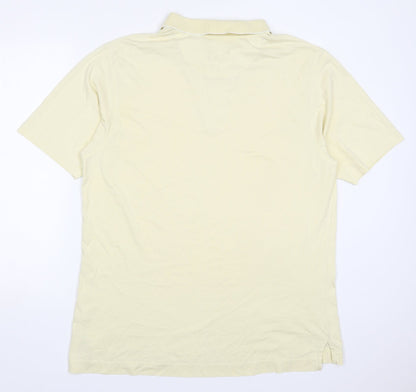 Maine Mens Yellow  Cotton  Polo Size XL Collared Pullover