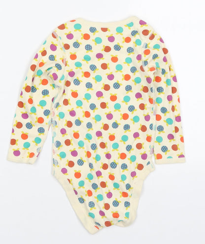 Marks and Spencer Girls Multicoloured Geometric Cotton Bodysuit One-Piece Size 2-3 Years  Button - Fruit Prints