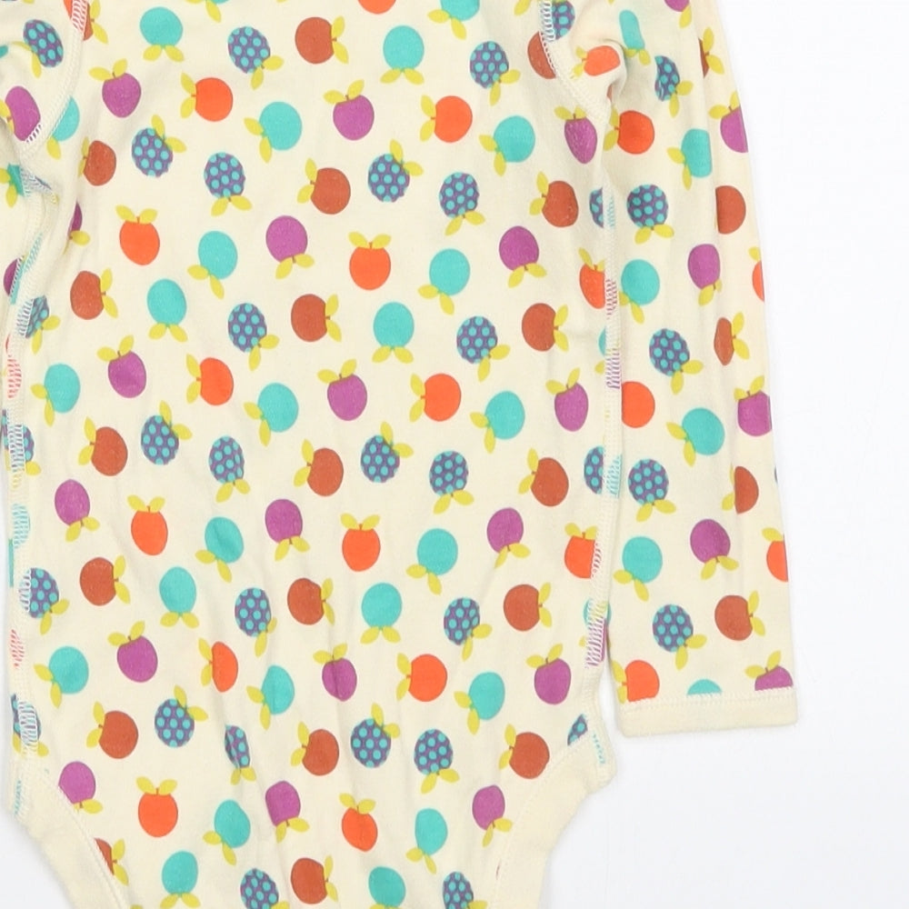 Marks and Spencer Girls Multicoloured Geometric Cotton Bodysuit One-Piece Size 2-3 Years  Button - Fruit Prints