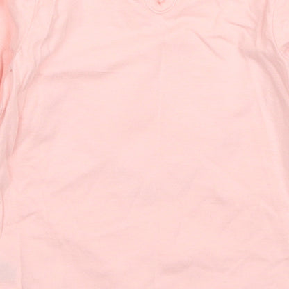 George Girls Pink  Cotton Basic T-Shirt Size 6-9 Months Crew Neck Pullover - Hello Sweetie Love Heart