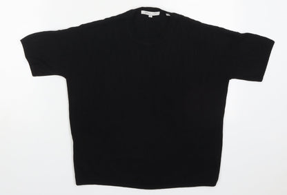 Bella Luxx Womens Black Crew Neck  Viscose Pullover Jumper Size S