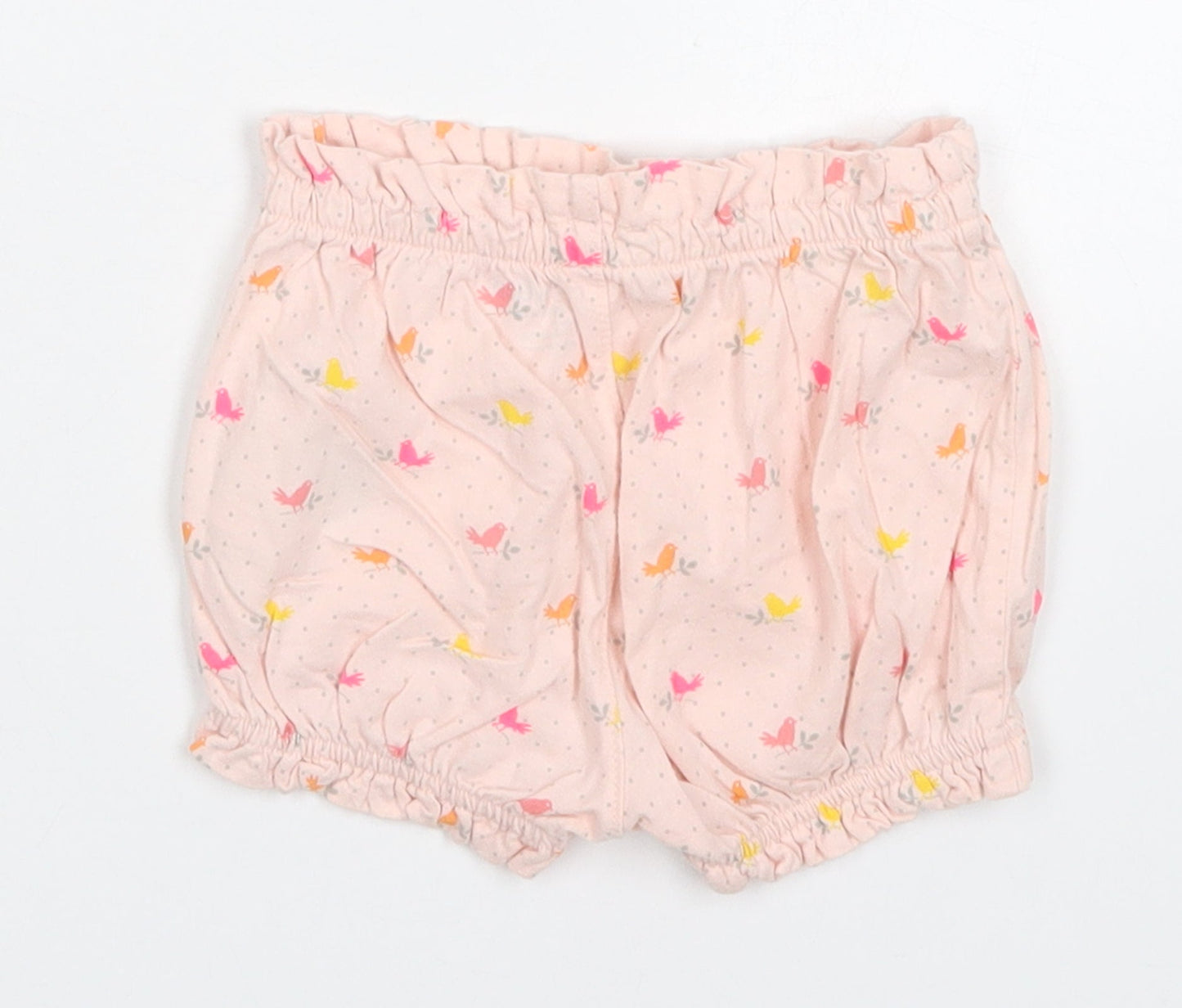 Gap Girls Pink Polka Dot Cotton Cropped Trousers Size 12-18 Months   - Bird Print Shorts