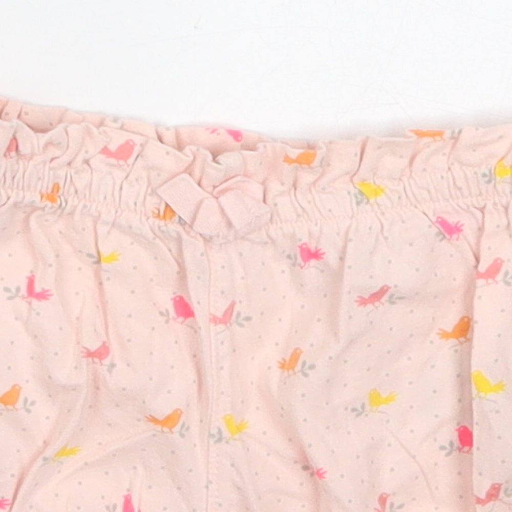 Gap Girls Pink Polka Dot Cotton Cropped Trousers Size 12-18 Months   - Bird Print Shorts