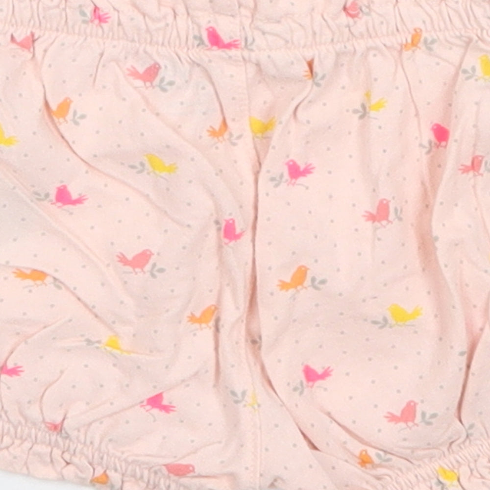 Gap Girls Pink Polka Dot Cotton Cropped Trousers Size 12-18 Months   - Bird Print Shorts