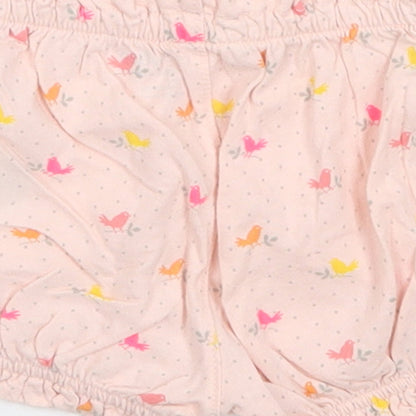 Gap Girls Pink Polka Dot Cotton Cropped Trousers Size 12-18 Months   - Bird Print Shorts