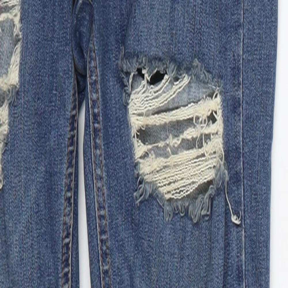 Topshop Womens Blue  Cotton Skinny Jeans Size 26 in L26 in Regular Button