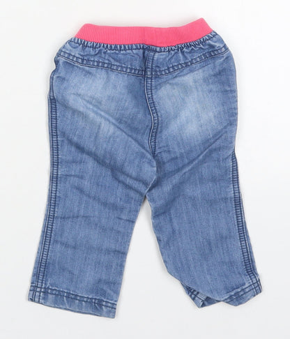 F&F Girls Blue  Cotton Capri Jeans Size 9-12 Months