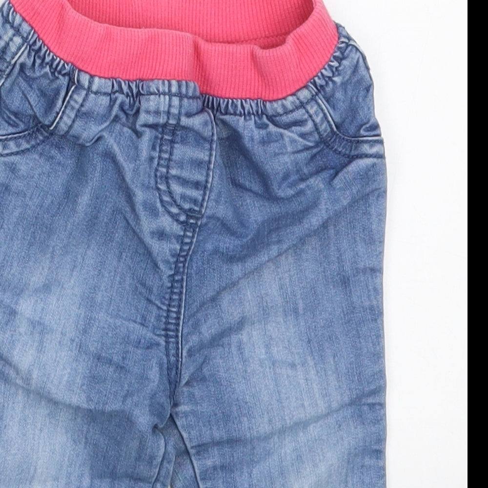 F&F Girls Blue  Cotton Capri Jeans Size 9-12 Months