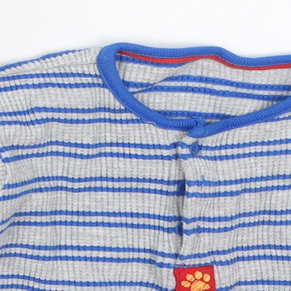 Marks and Spencer Boys Blue Striped Cotton Pullover Jumper Size 6-9 Months  Pullover - Paw Print