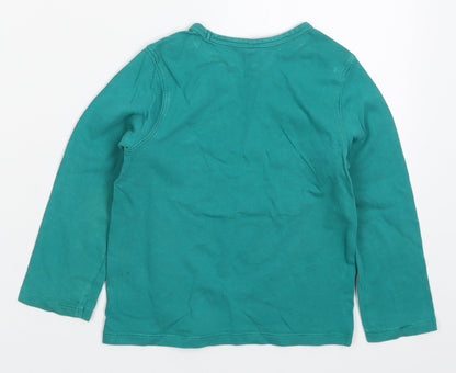 Mini Club Boys Green  Cotton Basic T-Shirt Size 2-3 Years Crew Neck Pullover - Rhino
