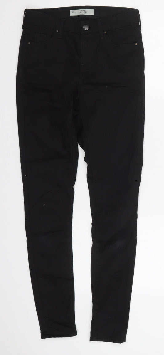 Topshop Womens Black  Cotton Skinny Jeans Size 26 in L29 in Regular Button