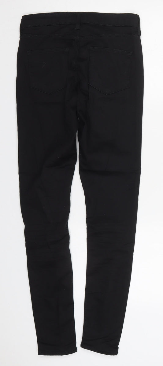 Topshop Womens Black  Cotton Skinny Jeans Size 26 in L29 in Regular Button