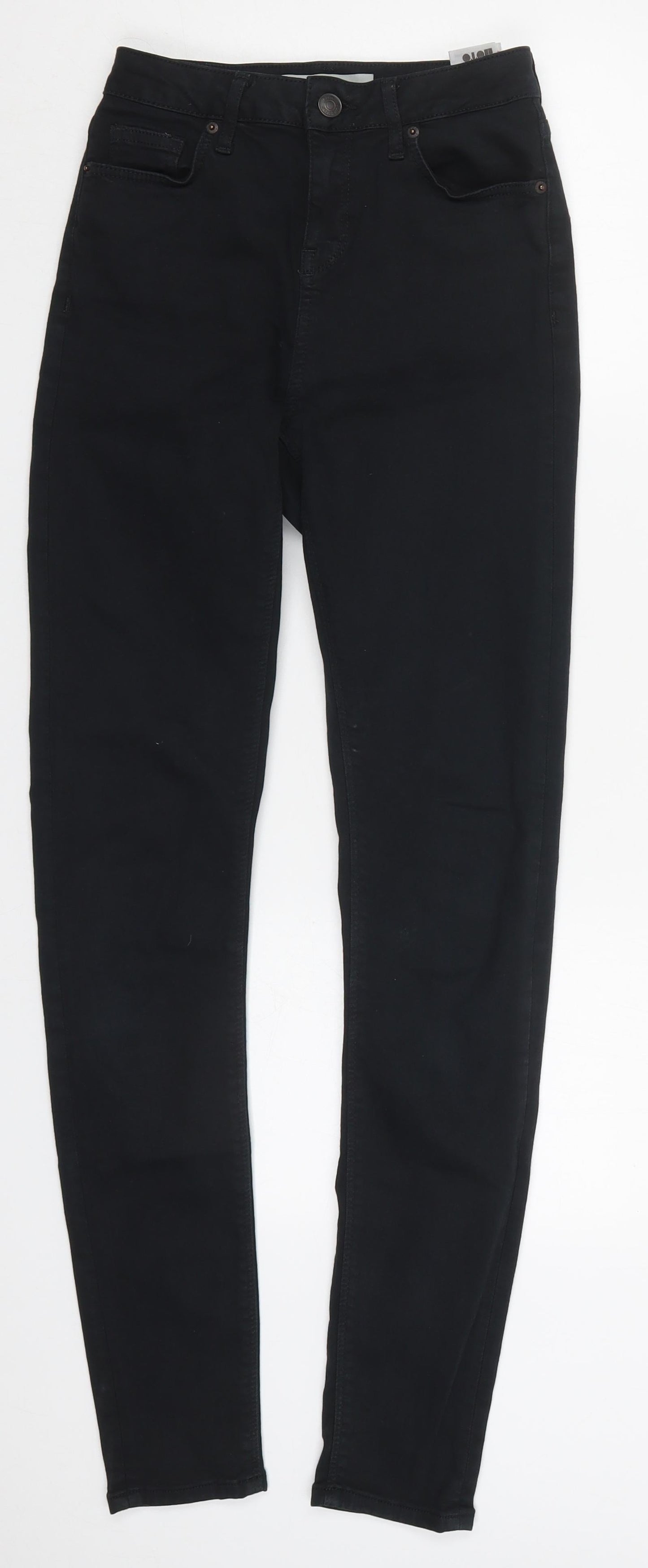 Topshop Womens Black  Cotton Skinny Jeans Size 26 in L29 in Regular Button
