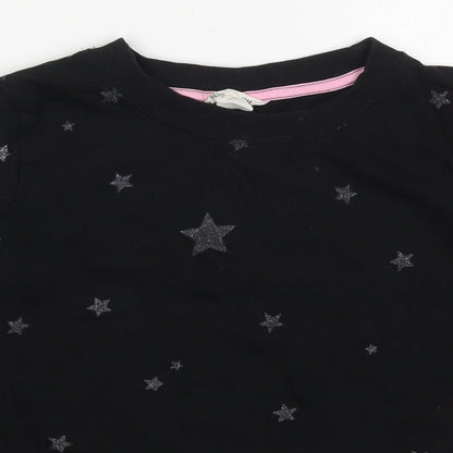 H&M Girls Black  Cotton Pullover Sweatshirt Size 11-12 Years  Pullover - Stars