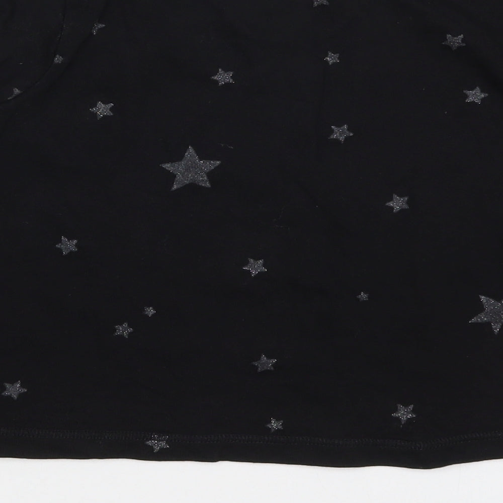 H&M Girls Black  Cotton Pullover Sweatshirt Size 11-12 Years  Pullover - Stars