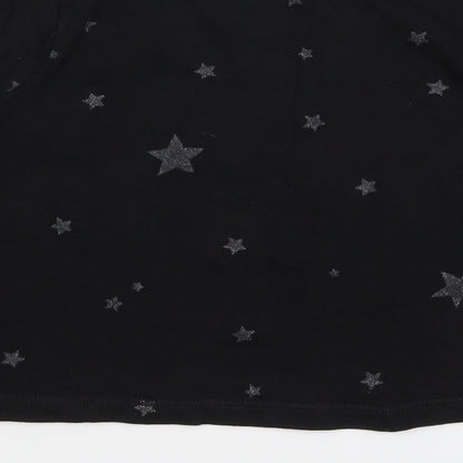 H&M Girls Black  Cotton Pullover Sweatshirt Size 11-12 Years  Pullover - Stars