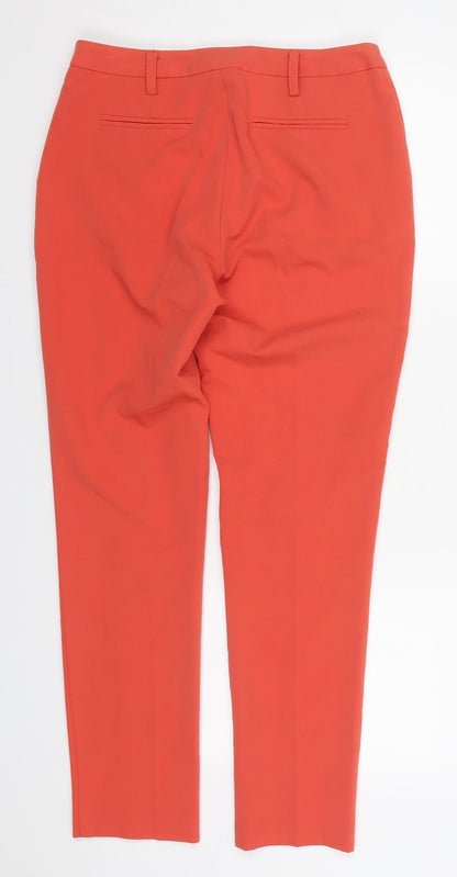 Atmosphere Womens Red  Polyester Trousers  Size 8 L28 in Regular Hook & Eye - Coral Coloured