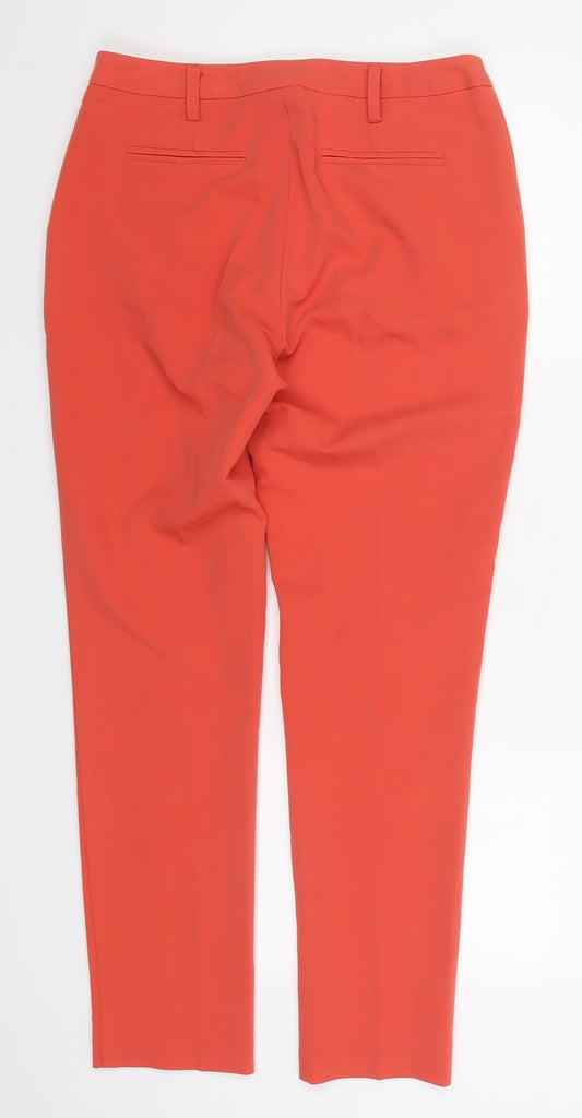 Atmosphere Womens Red  Polyester Trousers  Size 8 L28 in Regular Hook & Eye - Coral Coloured