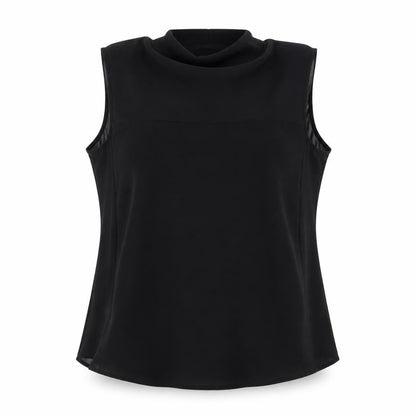 Zara Womens Black  Polyester Basic Button-Up Size S Mock Neck