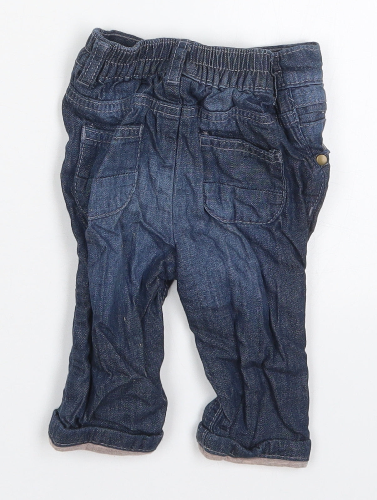 TU Boys Blue  Cotton Capri Jeans Size 3-6 Months  Button