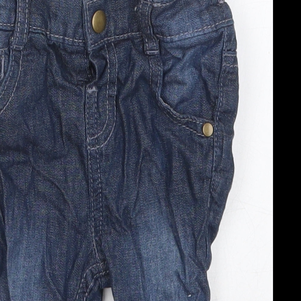 TU Boys Blue  Cotton Capri Jeans Size 3-6 Months  Button