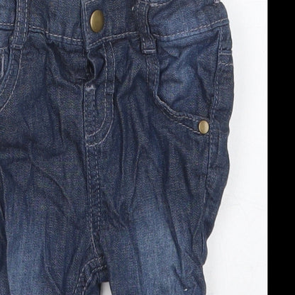 TU Boys Blue  Cotton Capri Jeans Size 3-6 Months  Button