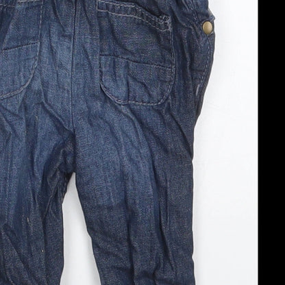 TU Boys Blue  Cotton Capri Jeans Size 3-6 Months  Button