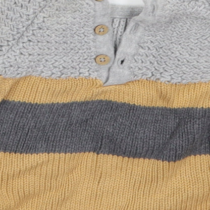 NEXT Boys Beige Striped Cotton Pullover Jumper Size 3-6 Months  Button - Raccoon