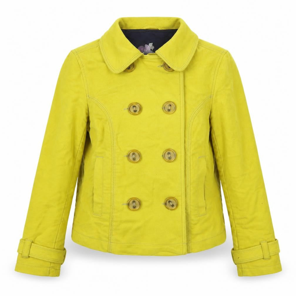 Womens UK Size 12 NEXT Yellow Pea Coat