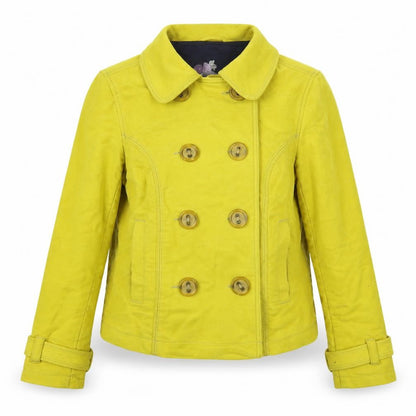 Womens UK Size 12 NEXT Yellow Pea Coat