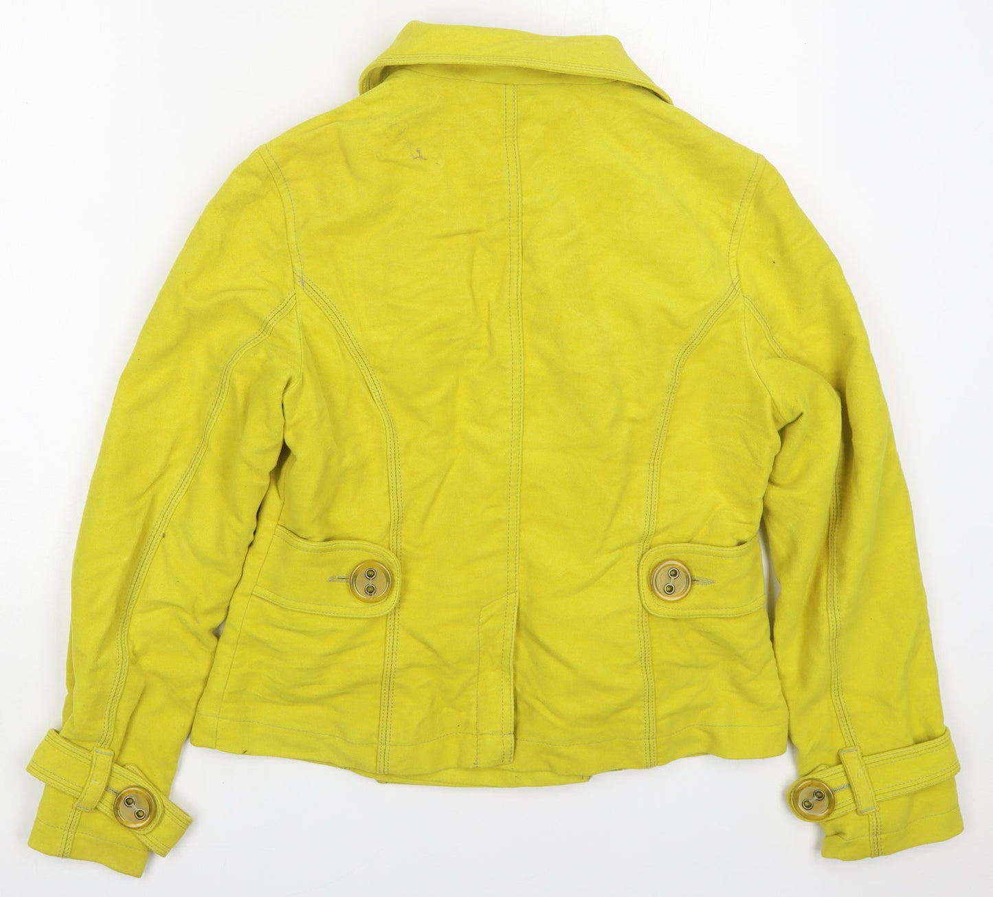Womens UK Size 12 NEXT Yellow Pea Coat