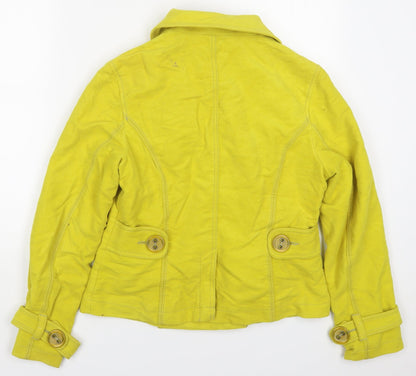 Womens UK Size 12 NEXT Yellow Pea Coat