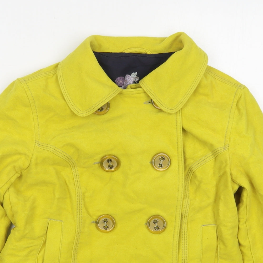 Womens UK Size 12 NEXT Yellow Pea Coat