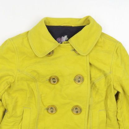Womens UK Size 12 NEXT Yellow Pea Coat