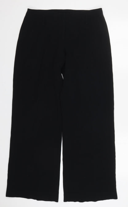 Trombolini Womens Black  Polyester Trousers  Size 32 in L30 in Regular Hook & Eye