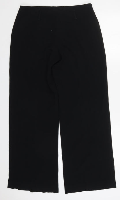 Trombolini Womens Black  Polyester Trousers  Size 32 in L30 in Regular Hook & Eye