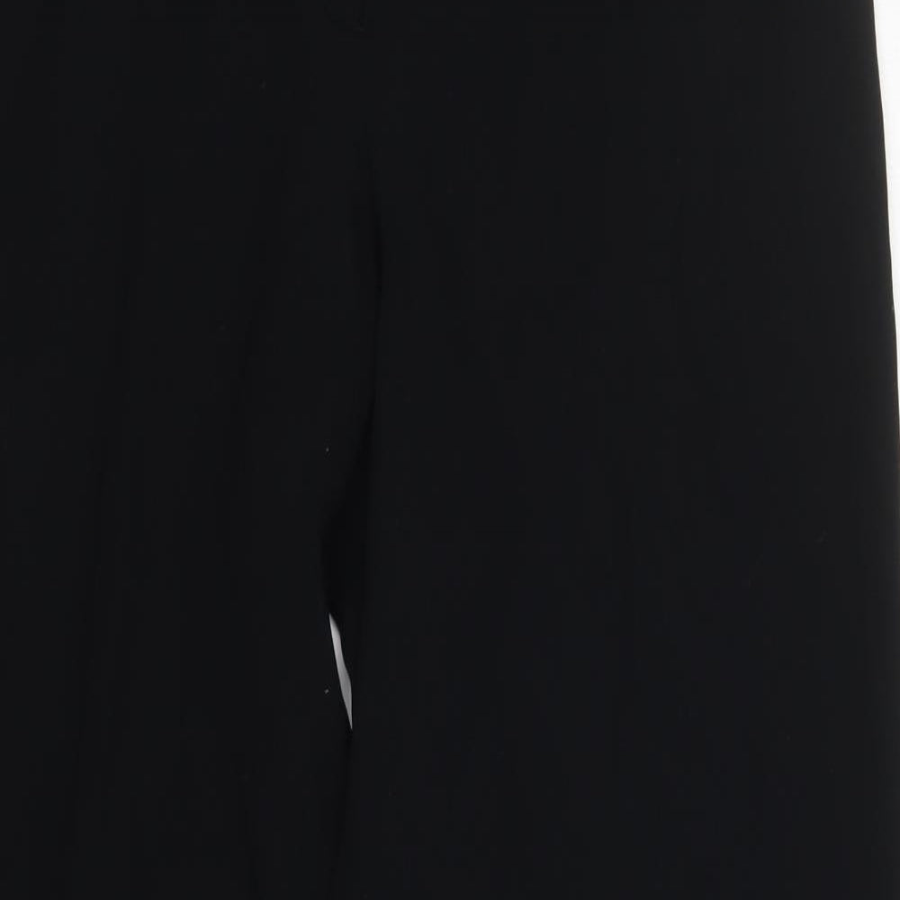 Trombolini Womens Black  Polyester Trousers  Size 32 in L30 in Regular Hook & Eye