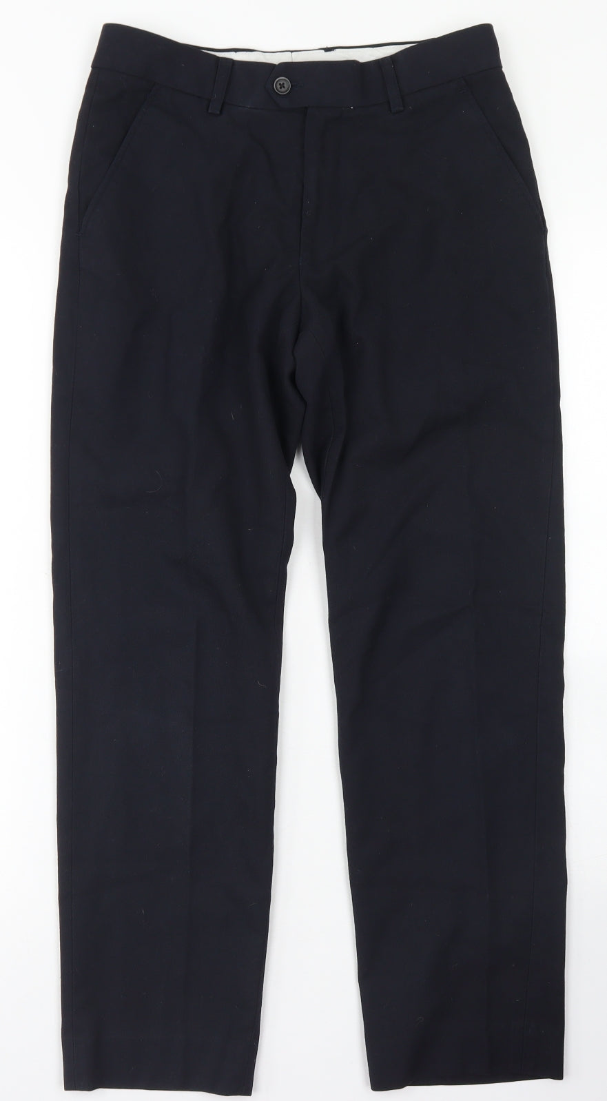 1880 Club Mens Blue  Polyester Dress Pants Trousers Size 28 in L27 in Regular Button